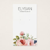 ピンクローズフローライヤリングジュエリーディスプレイカード (正面)