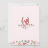 ピンクローズフローラウエスタンブーツチャロキンセアニェラ 招待状 (裏面)