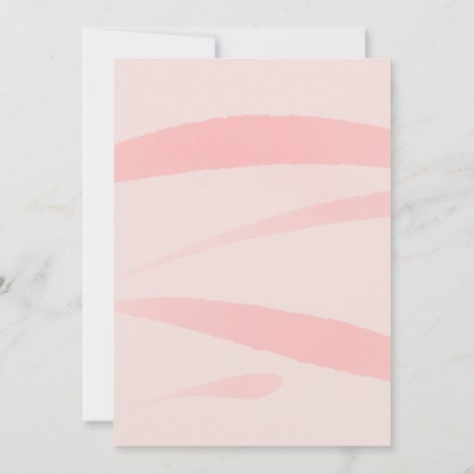 ピンクローズフローラウォーターストライプカラー80誕生日 招待状 (裏面)