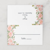 ピンクローズフローラエレガントウェディング座席表 プレイスカード (外部開封)