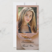 ピンクローズフローラキンセアニラありがとうフォトカード サンキューカード (正面)