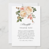 ピンクローズフローラクリスチャン葬儀 サンキューカード (正面)