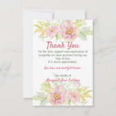 ピンクローズフローラサンキューユリディナル悔やみや弔慰 サンキューカード (正面)