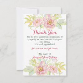 ピンクローズフローラサンキューユリディナル悔やみや弔慰 サンキューカード