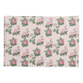 ピンクローズフローラシャビーシックコテージコア 枕カバー (裏面)