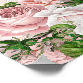 ピンクローズフローラシルバーグリッタースウィート16ウェルカム ポスター (角)