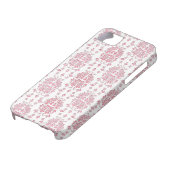 ピンクローズフローラスタイルダマスクパターン Case-Mate iPhoneケース (下部)