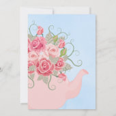 ピンクローズフローラティーパーティーベビーシャワーベビービンゴ 招待状 (裏面)