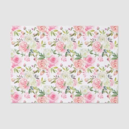 ピンクローズフローラデクページティッシュペーパー 薄葉紙 (正面)