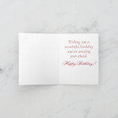 ピンクローズフローラデザイン誕生日カード カード (内部)