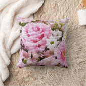 ピンクローズフローラデザイン クッション (ブランケット)