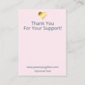 ピンクローズフローラネックレス&イヤリングディスプレイ 名刺 (裏面)