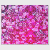 ピンクローズフローラハッピーマザーズデイ ラッピングペーパー (フラット)