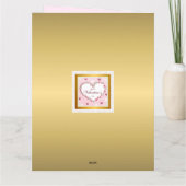 ピンクローズフローラハートバレンタインデギフト カード (裏面)