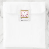 ピンクローズフローラハートバレンタインデギフト スクエアシール (バッグ)