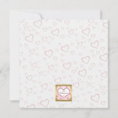 ピンクローズフローラハートバレンタインデギフト 招待状 (裏面)