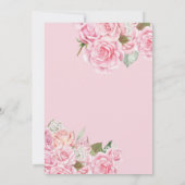 ピンクローズフローラバタフライキンセアニェラお祝い 招待状 (裏面)