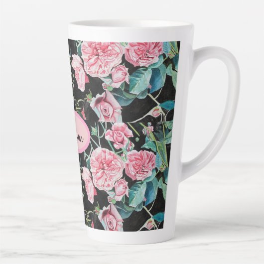 ピンクローズフローラバラヴィンテージキャベツマザー カフェラテマグ (右)