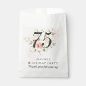ピンクローズフローラバンチエイジ誕生日パーティー フェイバーバッグ (正面)