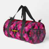ピンクローズフローラパーソナライズされた抽象芸術 ダッフルバッグ (右コーナー)