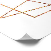 ピンクローズフローラブライダルシャワーウェルカムサイン ポスター (角)