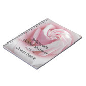 ピンクローズフローラブライダルシャワーゲスト ノートブック (左側)