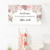 ピンクローズフローラブライダルシャワー歓迎 横断幕 (インサイチュ)