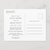 ピンクローズフローラブライダルシャワー インビテーションポストカード (裏面)
