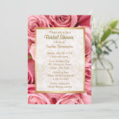 ピンクローズフローラブライダルシャワー 招待状 (スタンド正面)