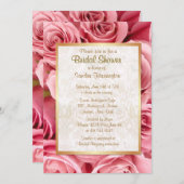 ピンクローズフローラブライダルシャワー 招待状 (正面/裏面)