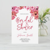 ピンクローズフローラブライダルシャワー 招待状 (スタンド正面)