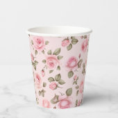 ピンクローズフローラブライダルシャワー 紙コップ (裏面)