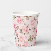 ピンクローズフローラブライダルシャワー 紙コップ (右)