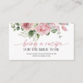 ピンクローズフローラブライダルシャワーAレシピ エンクロージャーカード (正面)