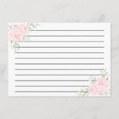 ピンクローズフローラブライダルレシピカード エンクロージャーカード (裏面)