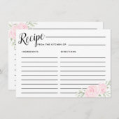 ピンクローズフローラブライダルレシピカード エンクロージャーカード (正面/裏面)