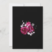 ピンクローズフローラブラックウェディングレセプション 招待状 (裏面)