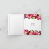 ピンクローズフローラブーケブライダルシャワー 招待状 (内部)
