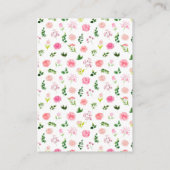 ピンクローズフローラベビーディスプレイシャワー エンクロージャーカード (裏面)