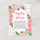 ピンクローズフローラベビーディスプレイシャワー エンクロージャーカード (正面)