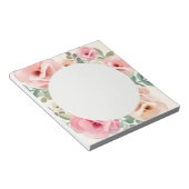 ピンクローズフローラメモ帳 ノートパッド (アングル)