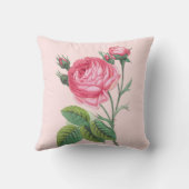 ピンクローズフローラモダンパステルピンク クッション (裏面)