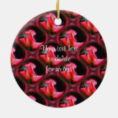 ピンクローズフローラリボンフォトオーナメント セラミックオーナメント (裏面)