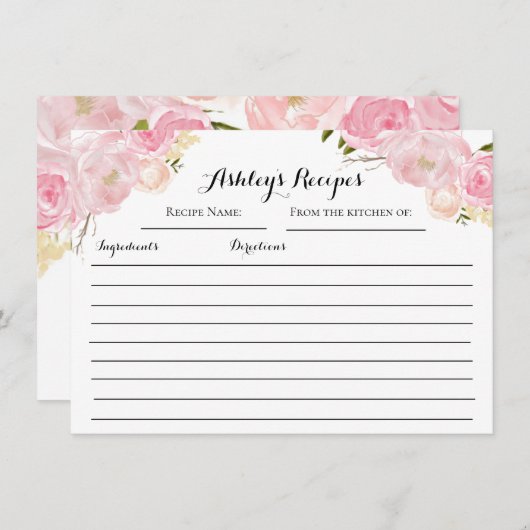 ピンクローズフローラレシピカード (正面/裏面)