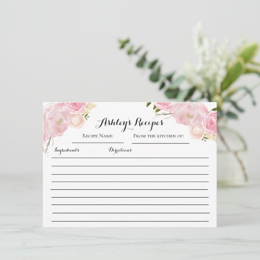 ピンクローズフローラレシピカード (スタンド正面)