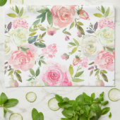 ピンクローズフローラヴィンテージスタイルキッチンタオル キッチンタオル (折り畳み)