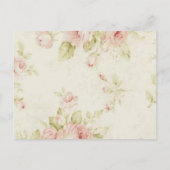 ピンクローズフローラヴィンテージ結婚式保存日 案内ポストカード (裏面)