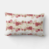 ピンクローズフローラヴィンテージ聖テリーズ宗教 ランバークッション (裏面)