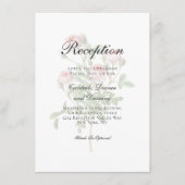 ピンクローズフローラ伝統的ウェディングレセプション エンクロージャーカード (正面)