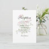 ピンクローズフローラ伝統的ウェディングレセプション エンクロージャーカード (スタンド正面)